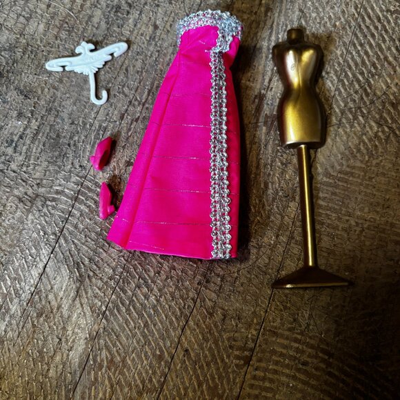 Topper Dawn doll clothes Shocker Frocker pink silver gown 715 - Picture 1 of 2